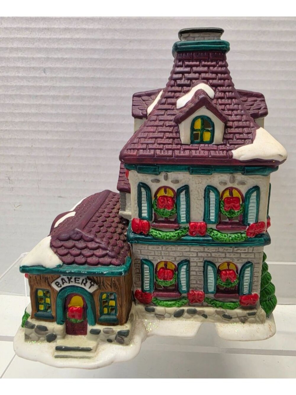 Vintage 1998 Trim A Home Bayberry Village Bakery Ceramic Christmas House